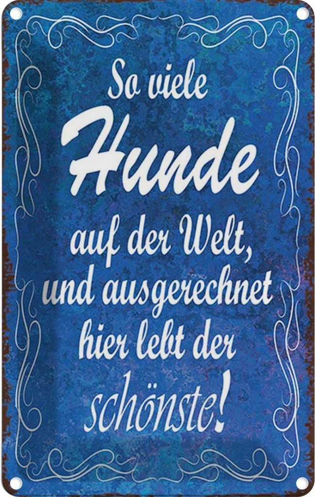 Blechschild 18x12 cm so vielen Hunde auf der Welt Tier Haustier Hund