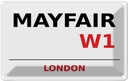 Blechschild 12x18 cm Mayfair W1