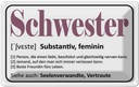 Blechschild 12x18 cm Schwester Person die einen liebt Spruch Zitat