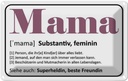 Blechschild 12x18 cm Mama Superheldin beste Freundin Spruch Zitat