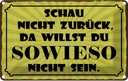 Blechschild 12x18 cm schau nicht zurück Dekoration Spruch Zitat