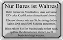 Blechschild 12x18 cm Nur Bares ist Wahres Dekoration Spruch Zitat