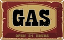 Blechschild 12x18 cm GAS open 24 hours Warnschild Hinweisschild Sicherheit Vorsicht