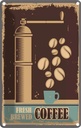 Blechschild 18x12 cm Kaffee Coffee fresh brewed Essen Trinken