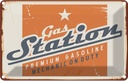 Blechschild 12x18 cm Gas Station Premum Tankstelle Warnschild Hinweisschild Sicherheit Vorsicht