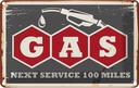 Blechschild 12x18 cm Gas Auto next service 100 Benzin Warnschild Hinweisschild Sicherheit Vorsicht