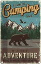 Blechschild 18x12 cm Summer Camping Time wild Forest Outdoor