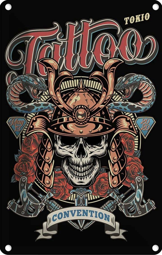 Blechschild 18x12 cm Tattoo Tokio Convention 13 May Sport Hobby