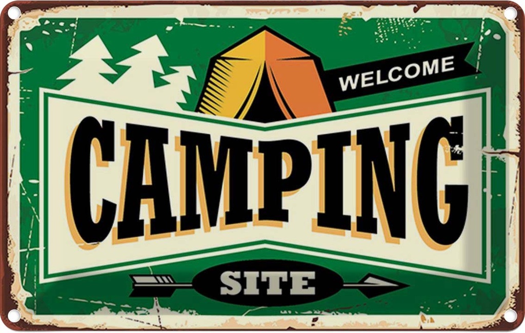 Blechschild 12x18 cm Camping welcome Outdoor