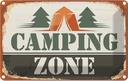 Blechschild 12x18 cm Camping Zone Outdoor
