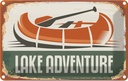 Blechschild 12x18 cm lake adventure Outdoor Camping