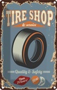 Blechschild 18x12 cm Tire Shop Service open 24 Warnschild Hinweisschild Sicherheit Vorsicht