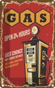 Blechschild 18x12 cm Gas open 24 next service Warnschild Hinweisschild Sicherheit Vorsicht
