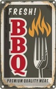 Blechschild 18x12 cm fresh! BBQ Premium Quality meat Essen Trinken