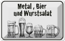 Blechschild 20x30 cm Bier und Wurstsalat Essen Trinken