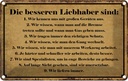 Blechschild 20x30 cm die besseren Liebhaber sind Dekoration Spruch Zitat