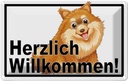 Blechschild 20x30 cm Herzlich Willkommen Hunde Tier Haustier Hund