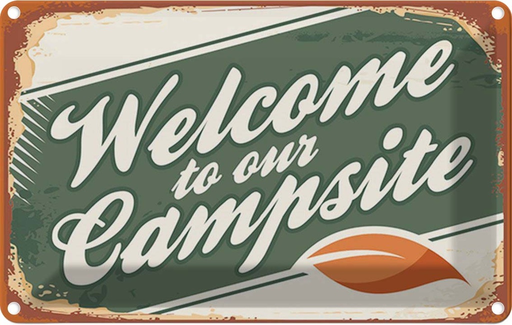 Blechschild 20x30 cm Camping welcome to our Campsite Outdoor