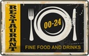 Blechschild 20x30 cm Restaurant Essen Fine Food Drinks Trinken