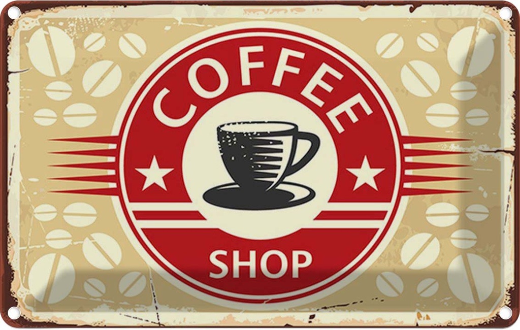 Blechschild 20x30 cm Kaffee Coffee Shop Essen Trinken