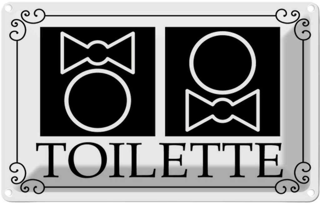Blechschild 20x30 cm WC Piktogramm Toilette Warnschild Hinweisschild Sicherheit Vorsicht