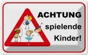 Blechschild 20x30 cm Achtung spielende Kinder Warnschild Hinweisschild Sicherheit Vorsicht