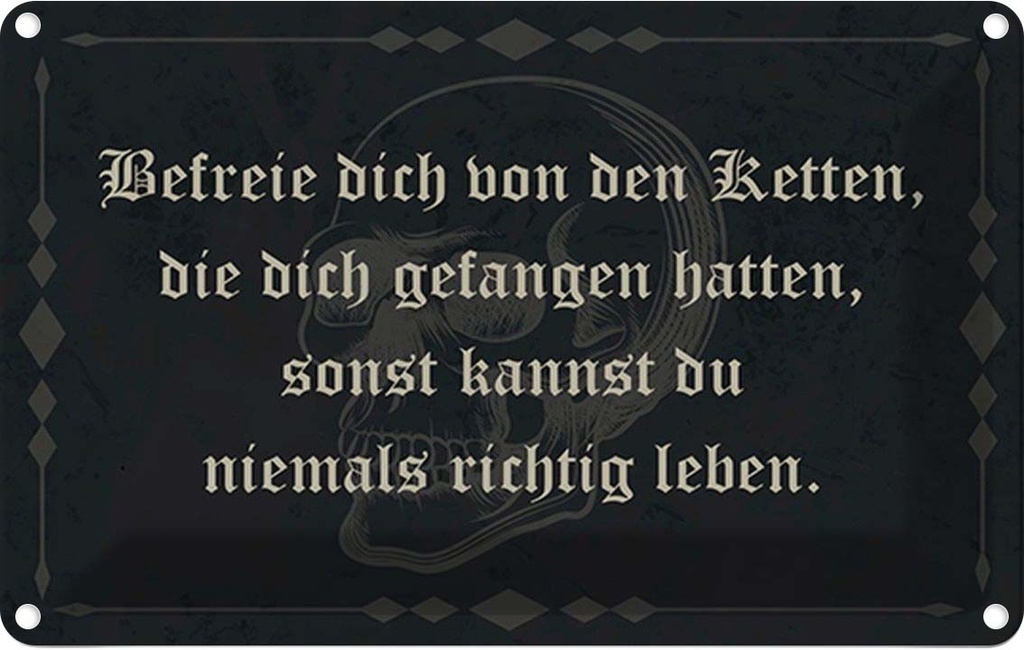 Blechschild 20x30 cm befreie dich von den Ketten Dekoration Spruch Zitat