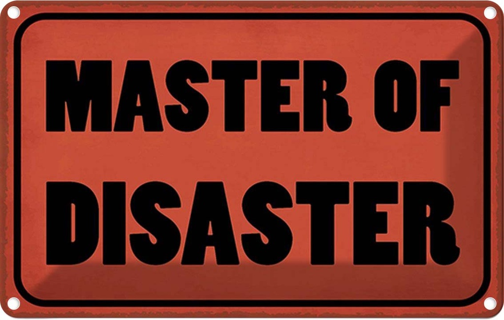 Blechschild 20x30 cm Master of Disaster Dekoration