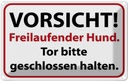 Blechschild 20x30 cm Vorsicht Freilaufender Hund Warnschild Hinweisschild Sicherheit