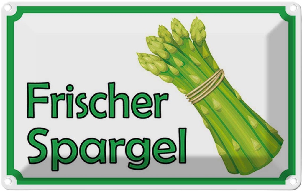 Blechschild 20x30 cm frischer Spargel Restaurant Essen Trinken