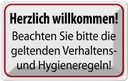 Blechschild 20x30 cm Verhaltens- und Hygienenregeln Warnschild Hinweisschild Sicherheit Vorsicht