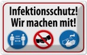 Blechschild 20x30 cm Infektionsschutz wir machen mit Warnschild Hinweisschild Sicherheit Vorsicht