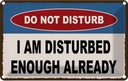 Blechschild 20x30 cm do not disturb a am disturbed Warnschild Hinweisschild Sicherheit Vorsicht