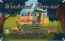 Blechschild 20x30 cm Weekend Caravanning Wine Beer Essen Trinken