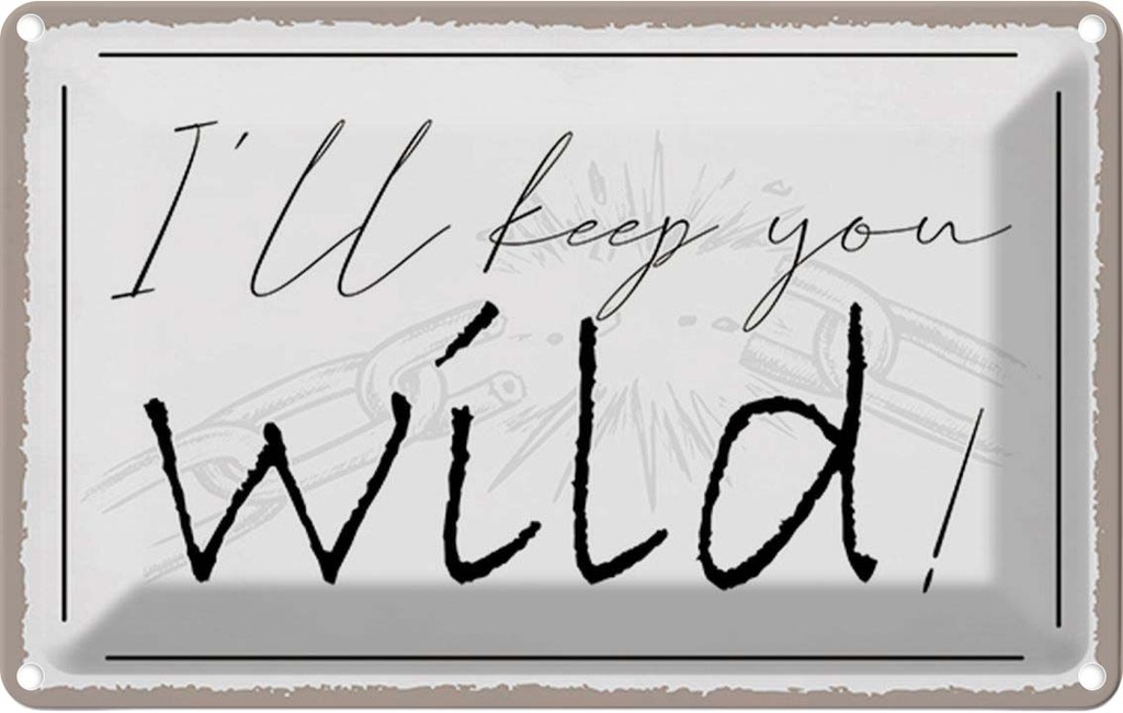 Blechschild 20x30 cm I`ll keep you wild ! Dekoration