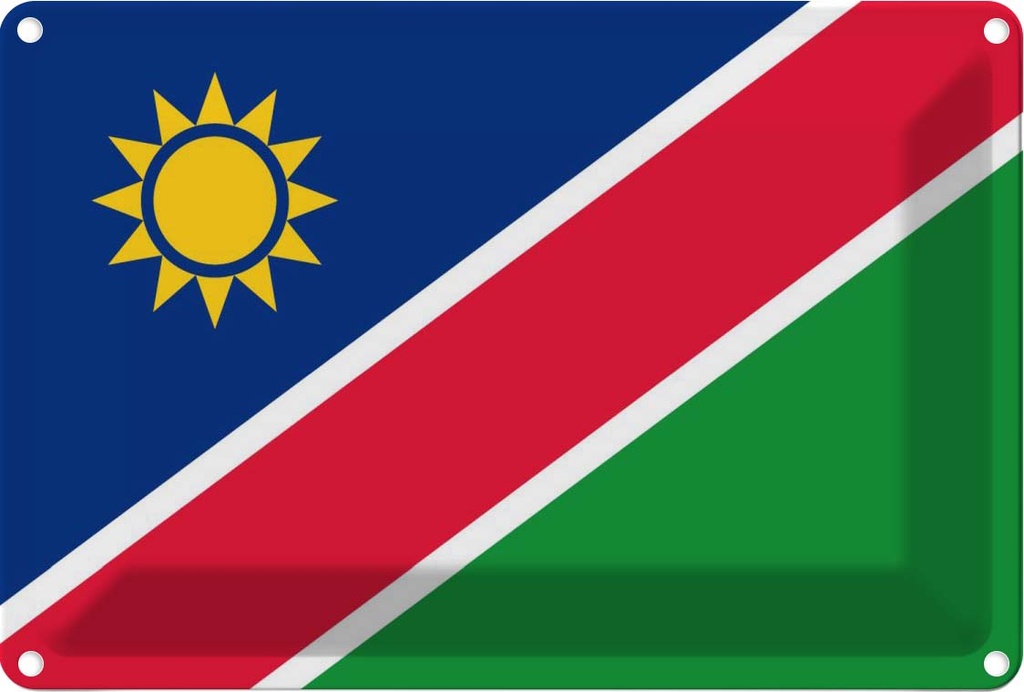 Blechschild 20x30 cm Namibias Namibia Flagge Fahne Wappen