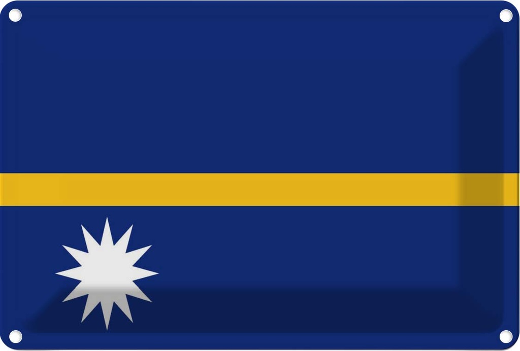 Blechschild 20x30 cm Naurus Nauru Flagge Fahne Wappen
