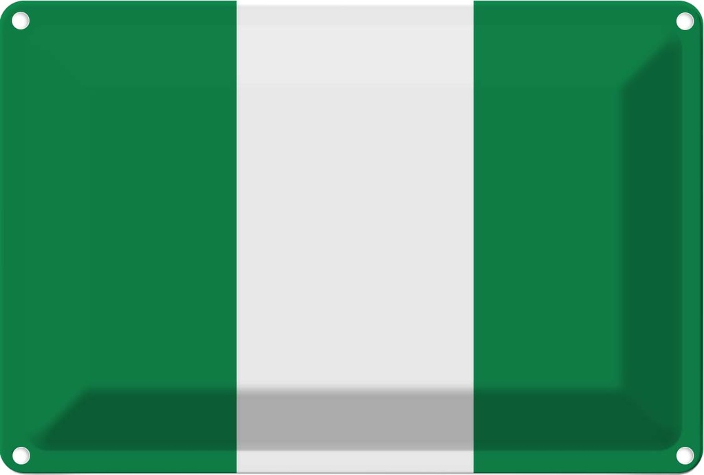 Blechschild 20x30 cm Nigerias Nigeria Flagge Fahne Wappen