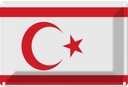 Blechschild 20x30 cm Nordzypern Northern Cyprus Flagge Fahne Wappen