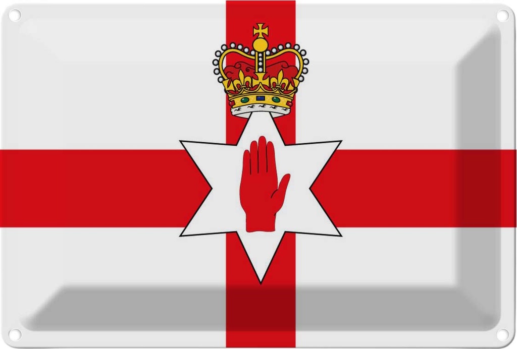 Blechschild 20x30 cm Nordirland Northern Ireland Flagge Fahne Wappen