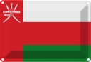 Blechschild 20x30 cm Omans Oman Flagge Fahne Wappen