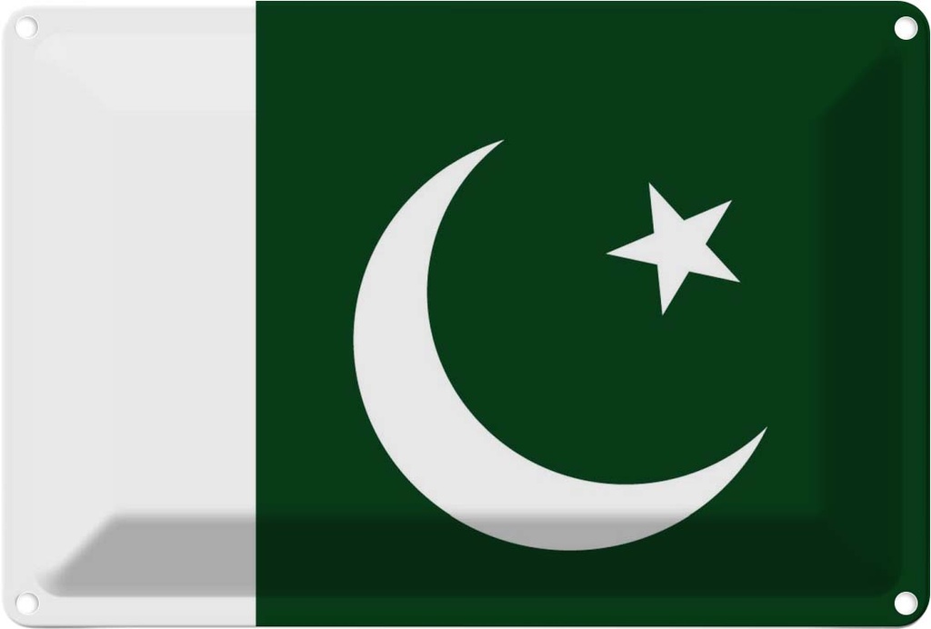 Blechschild 20x30 cm Pakistans Pakistan Flagge Fahne Wappen