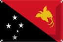 Blechschild 20x30 cm Papua?Neuguinea Papua New Guinea Flagge Fahne Wappen