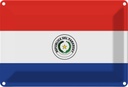 Blechschild 20x30 cm Paraguays Paraguay Flagge Fahne Wappen