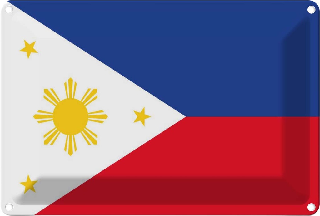Blechschild 20x30 cm Philippinen Philippines Flagge Fahne Wappen