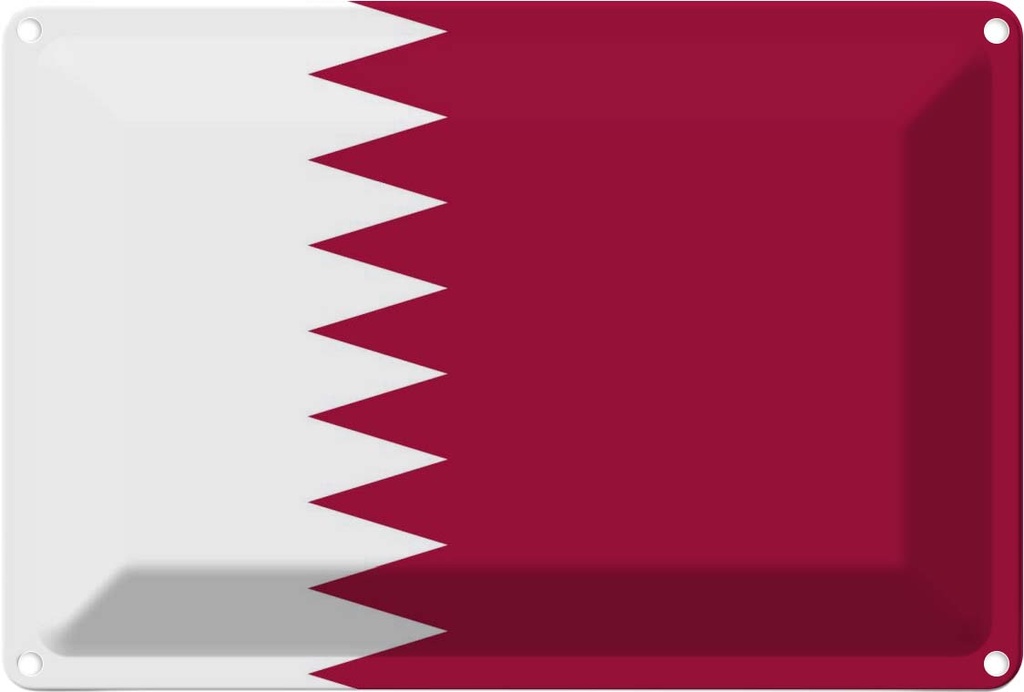 Blechschild 20x30 cm Katars Qatar Flagge Fahne Wappen