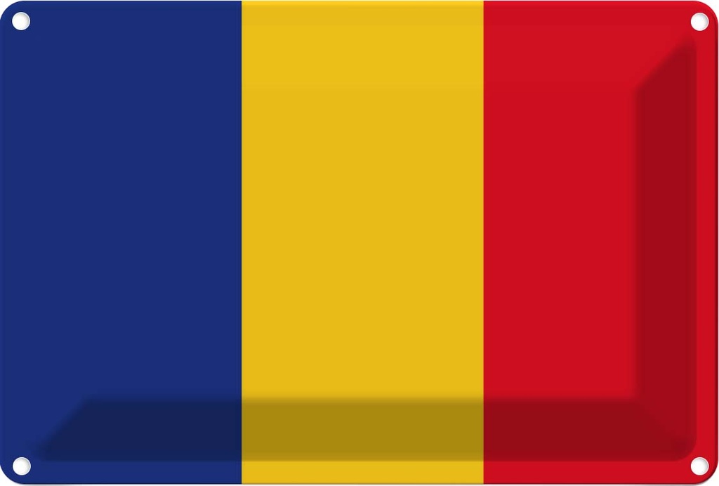 Blechschild 20x30 cm Rumäniens Romania Flagge Fahne Wappen
