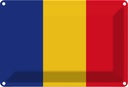 Blechschild 20x30 cm Rumäniens Romania Flagge Fahne Wappen