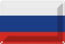 Blechschild 20x30 cm Russlands Russia Flagge Fahne Wappen