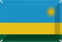 Blechschild 20x30 cm Ruandas Rwanda Flagge Fahne Wappen